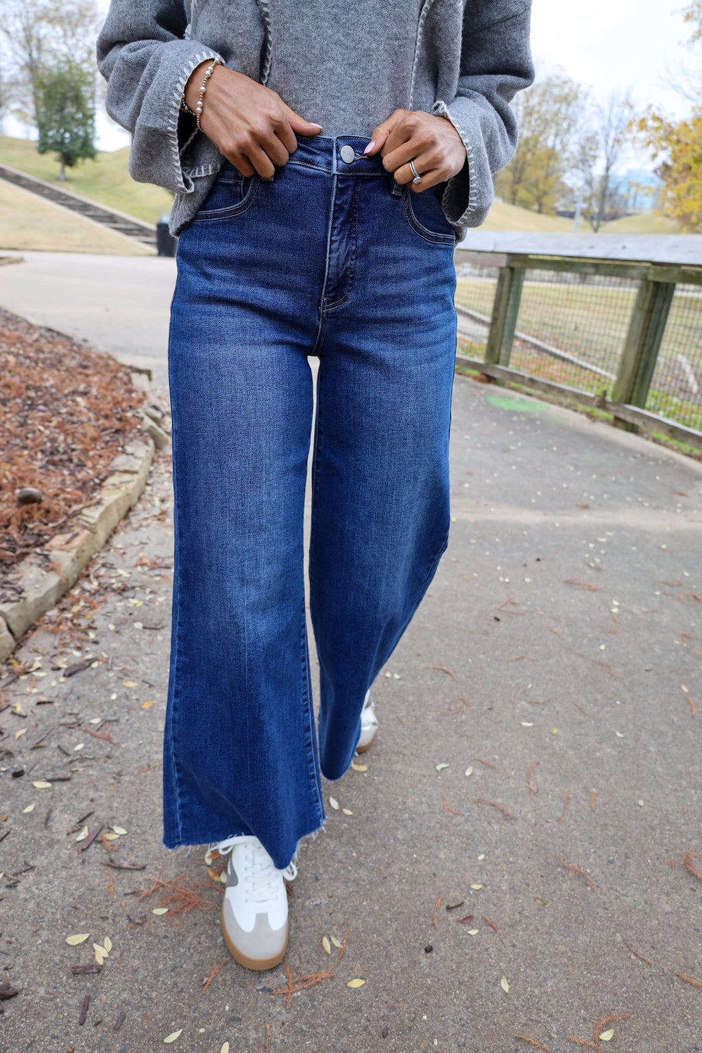 Risen High Rise Ankle Wide Jeans