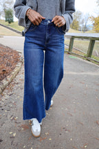 Risen High Rise Ankle Wide Jeans