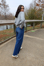 Risen High Rise Ankle Wide Jeans