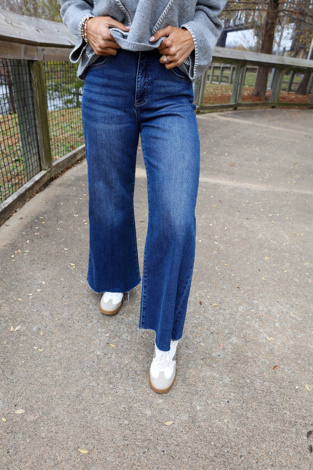 Risen High Rise Ankle Wide Jeans
