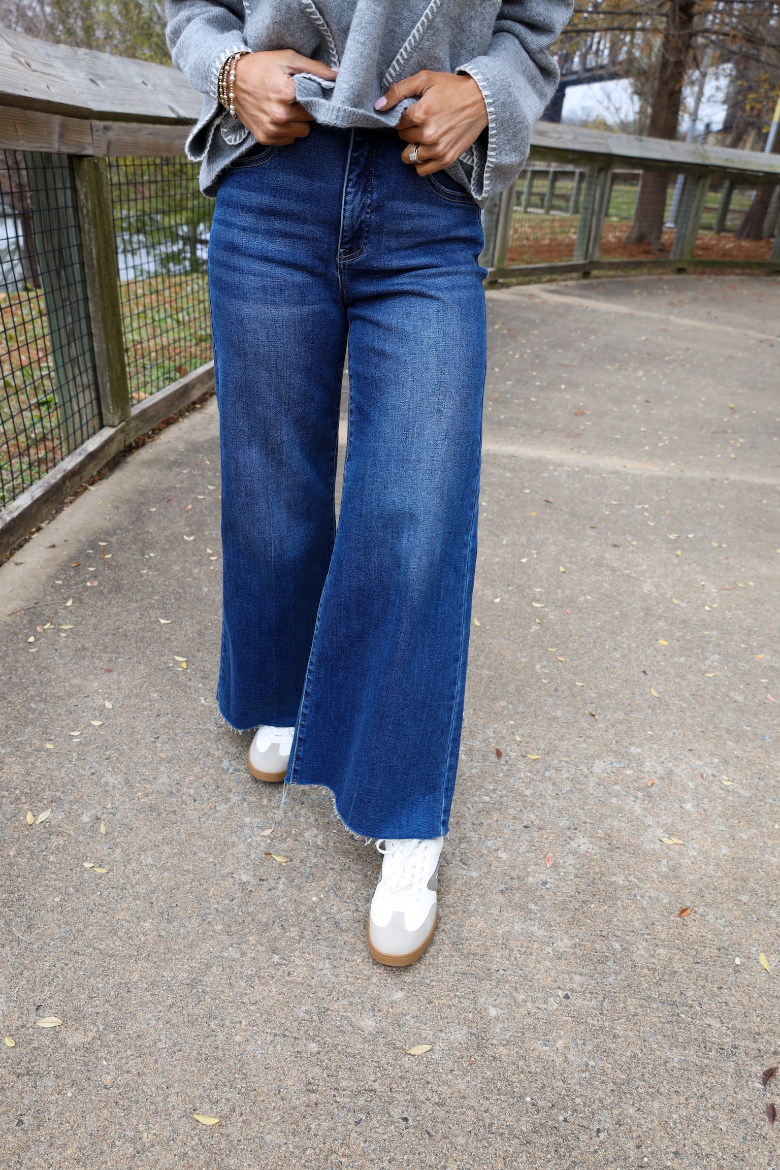 Risen High Rise Ankle Wide Jeans