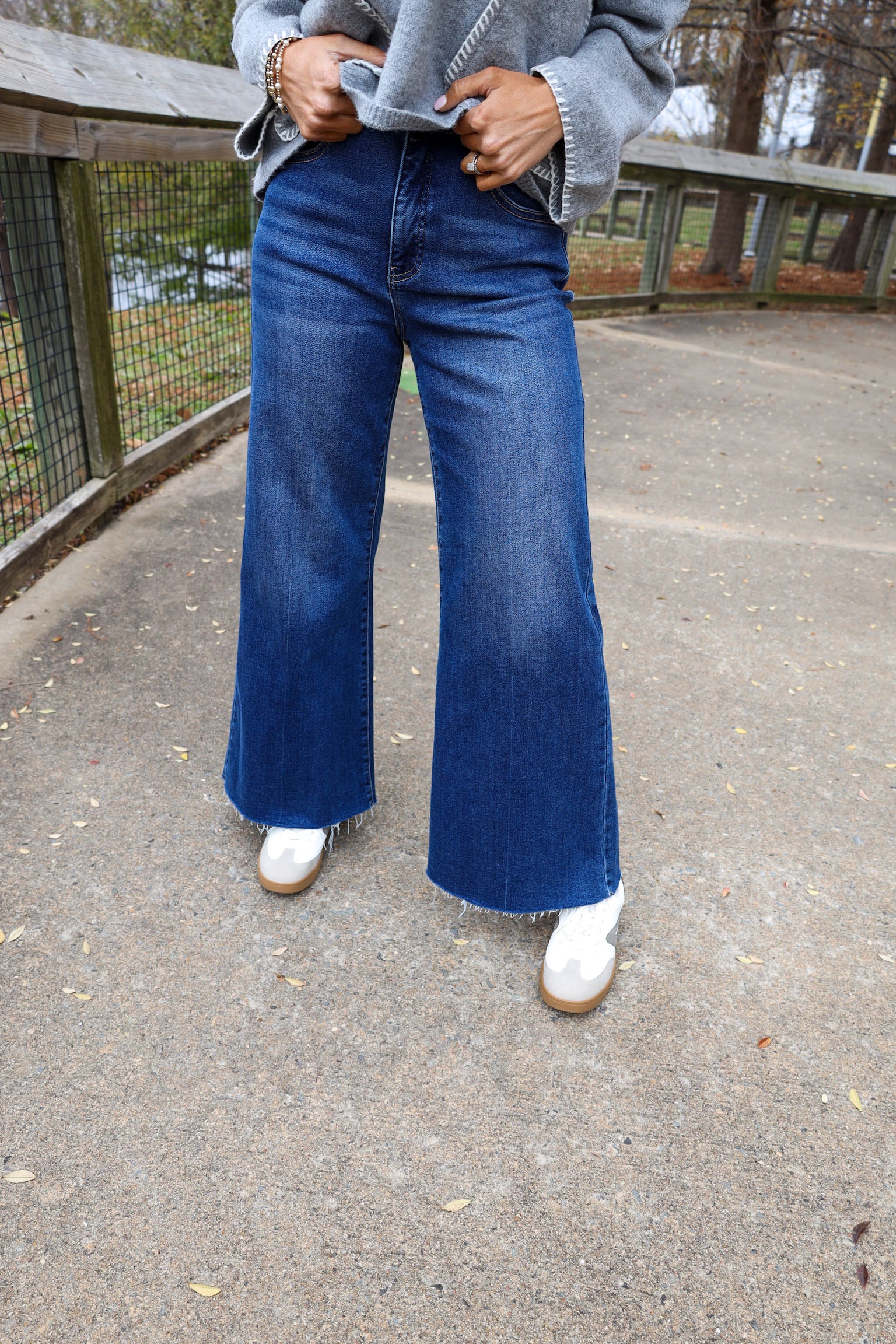 Risen High Rise Ankle Wide Jeans