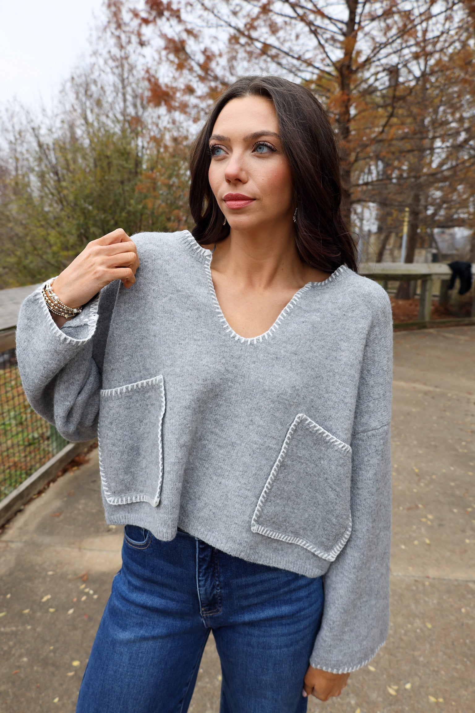 Whipstitch Patch Sweater