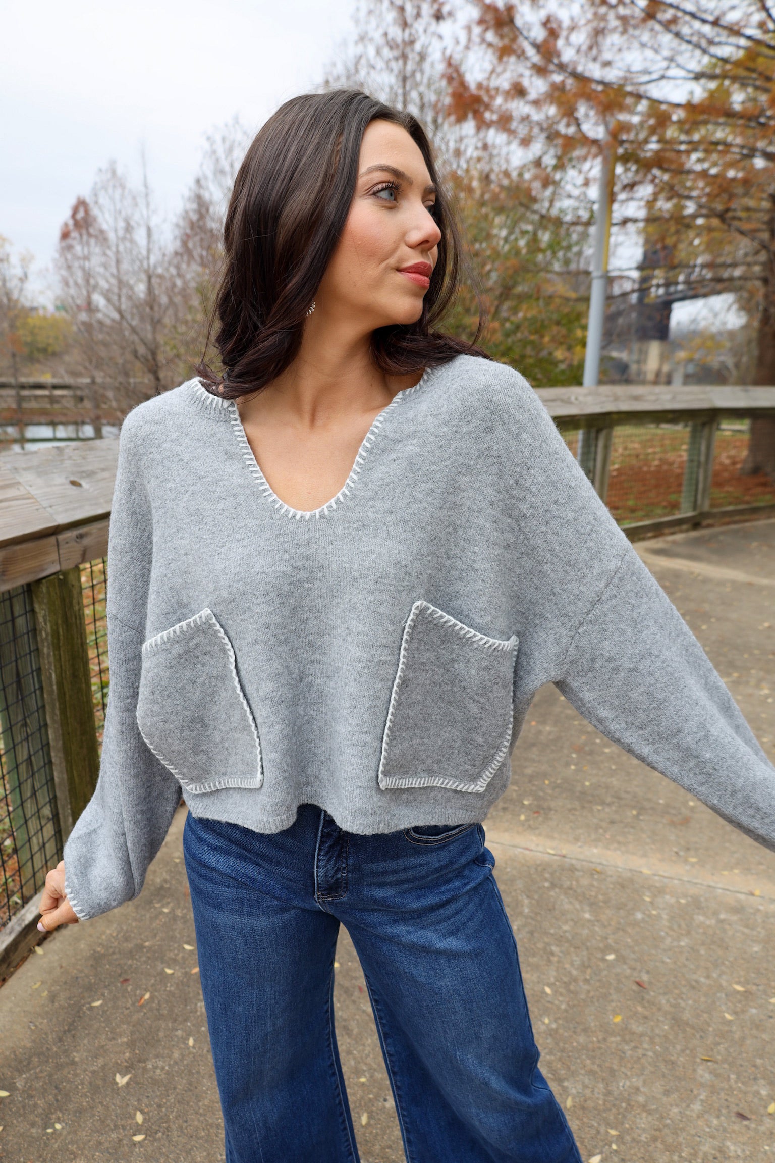 Whipstitch Patch Sweater