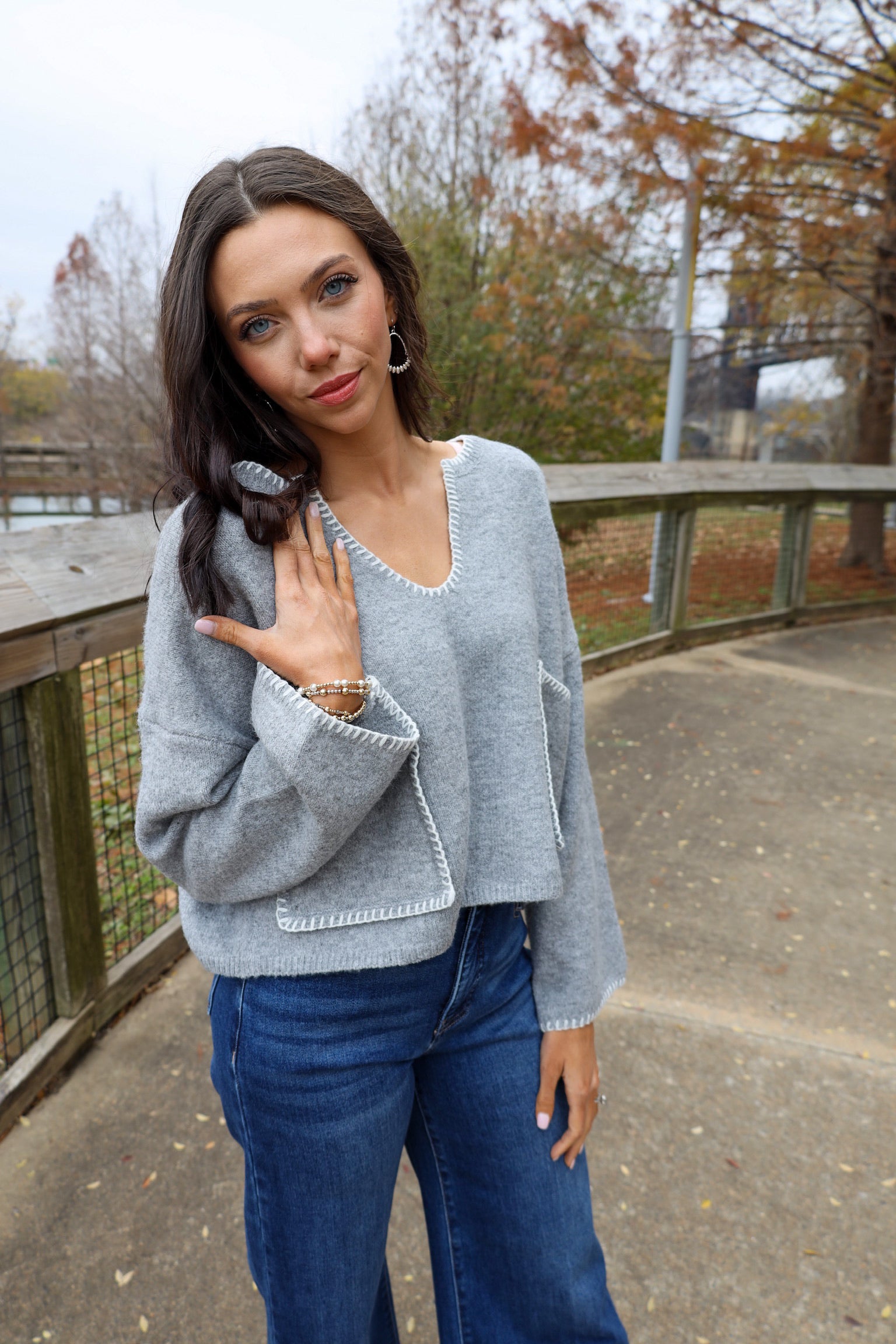 Whipstitch Patch Sweater