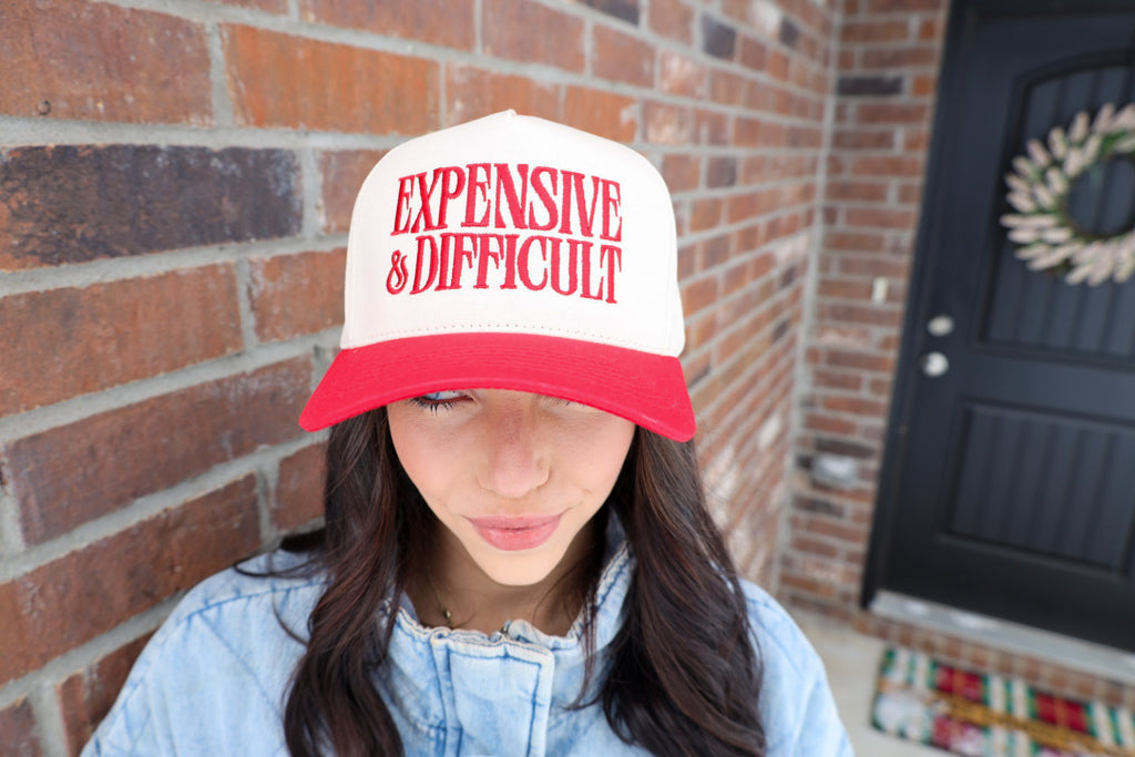 Expensive & Difficult Trucker Hat - Red