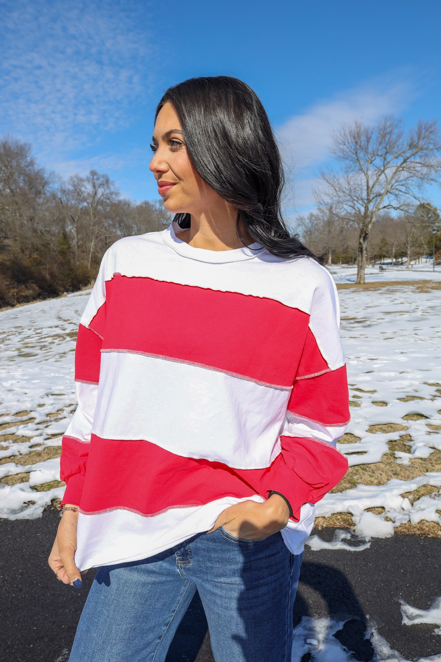 Oversized Long Sleeve Stripped Shirt