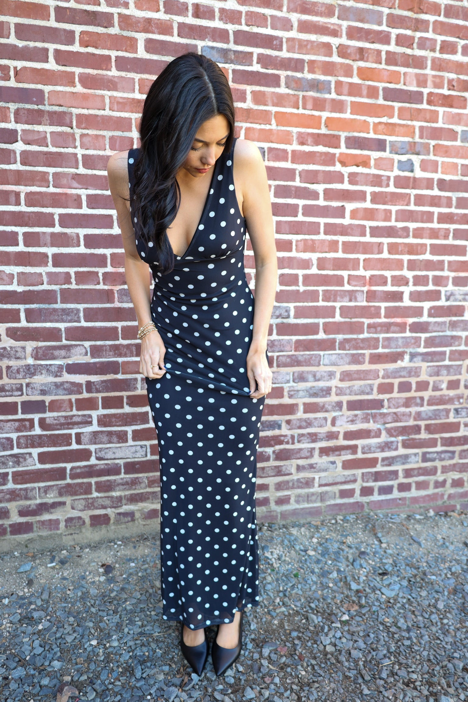 Chic Mesh Polkadot Dress