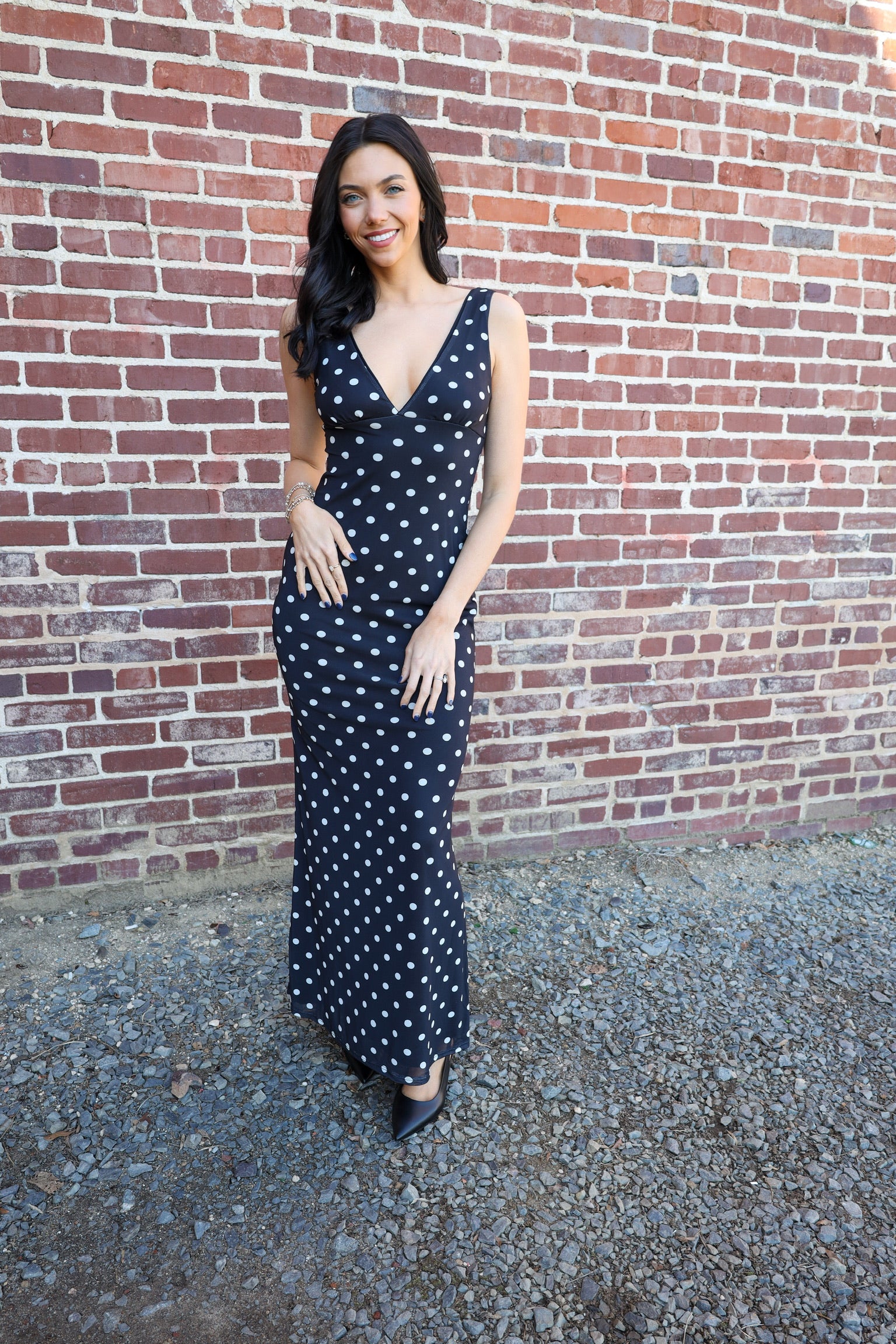 Chic Mesh Polkadot Dress