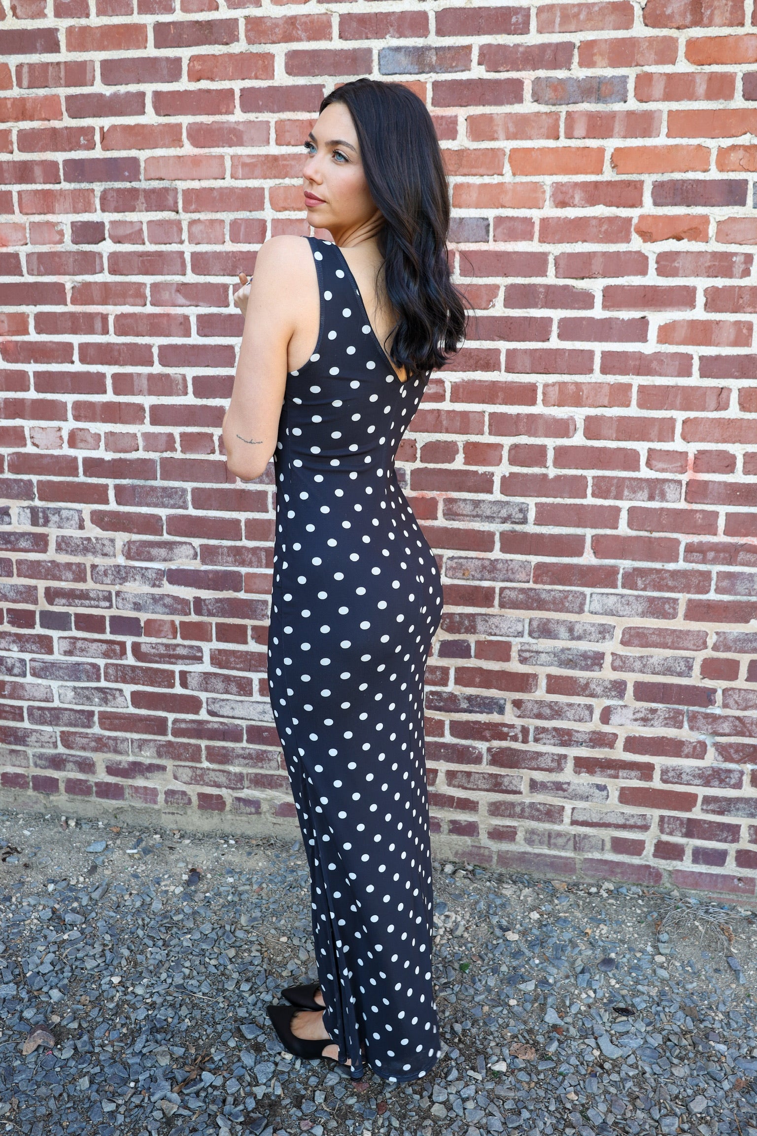 Chic Mesh Polkadot Dress