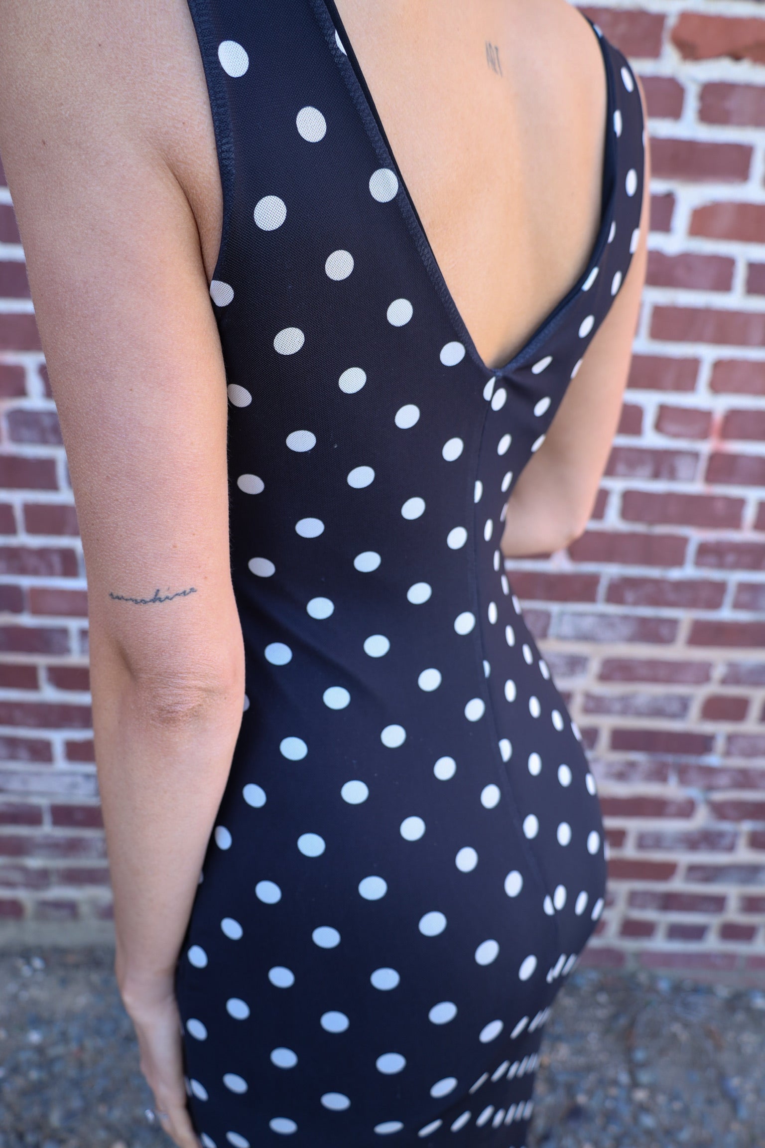 Chic Mesh Polkadot Dress