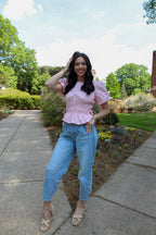 Smocked Pink Puffer Blouse