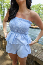 Blue and White Stripped Set - Bottoms