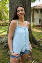 Blue Ruffled Top