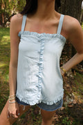 Blue Ruffled Top