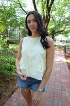 Butter Yellow Button Down Top