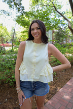 Butter Yellow Button Down Top