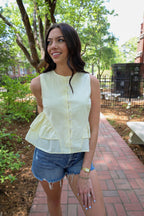 Butter Yellow Button Down Top