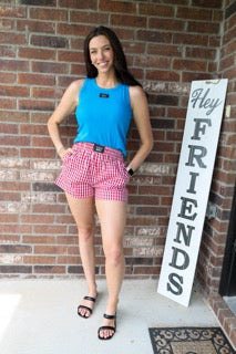 LULU MAC - RED GINGHAM BOXER SHORT