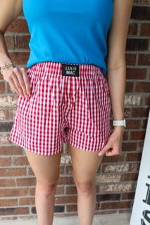 LULU MAC - RED GINGHAM BOXER SHORT