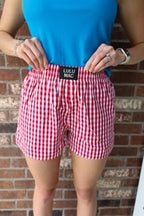 LULU MAC - RED GINGHAM BOXER SHORT