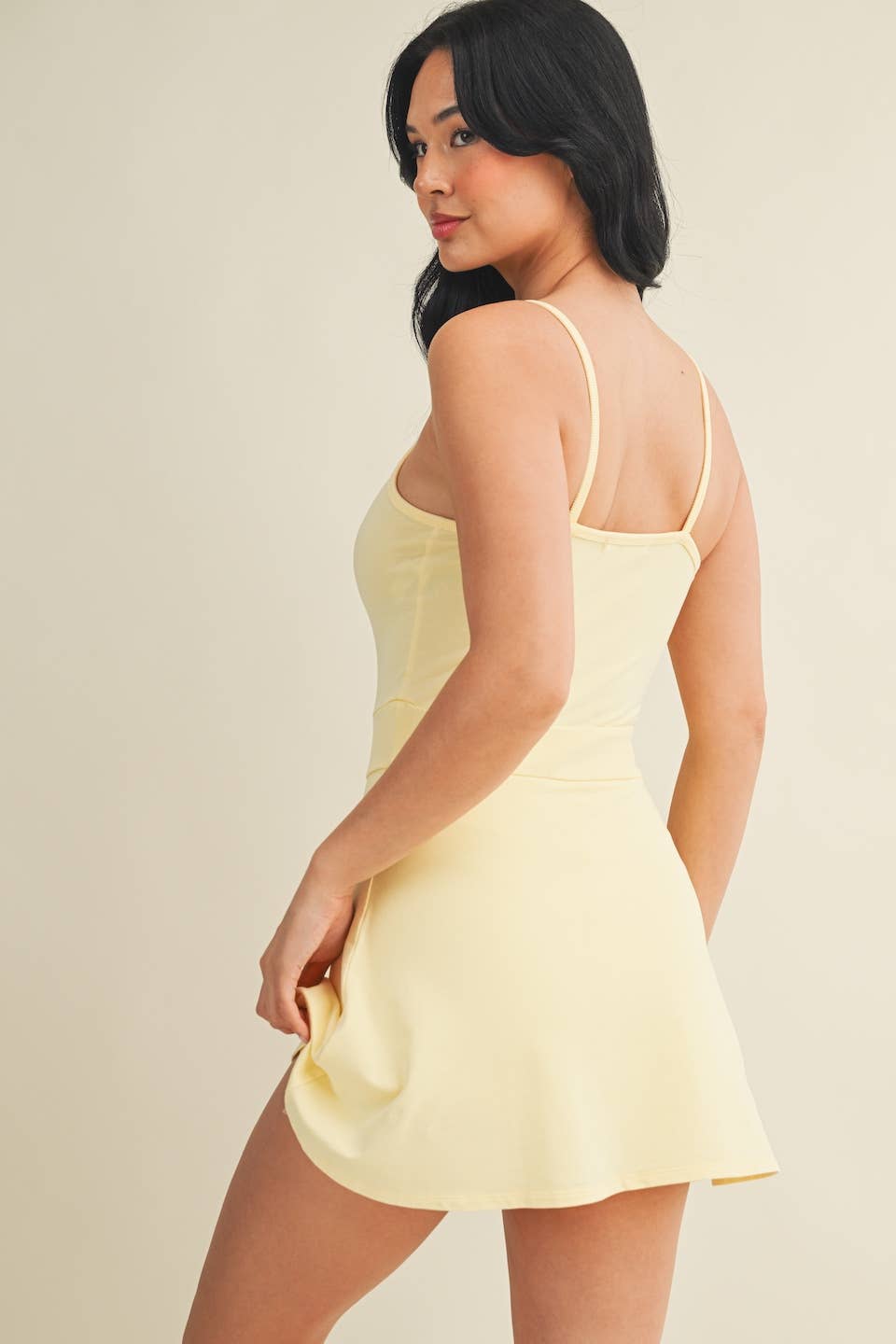 Mineral Wash Cami Mini Dress - Butter Yellow