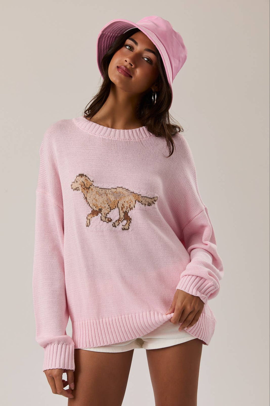 Long Sleeve Crew Neck Golden Graphic Sweater
