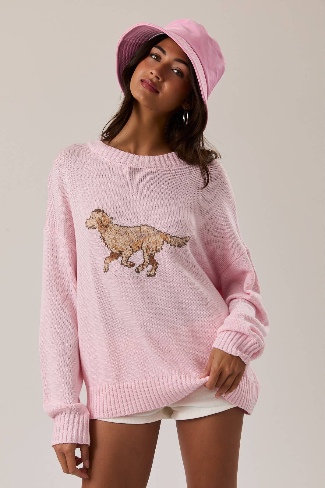 Long Sleeve Crew Neck Golden Graphic Sweater