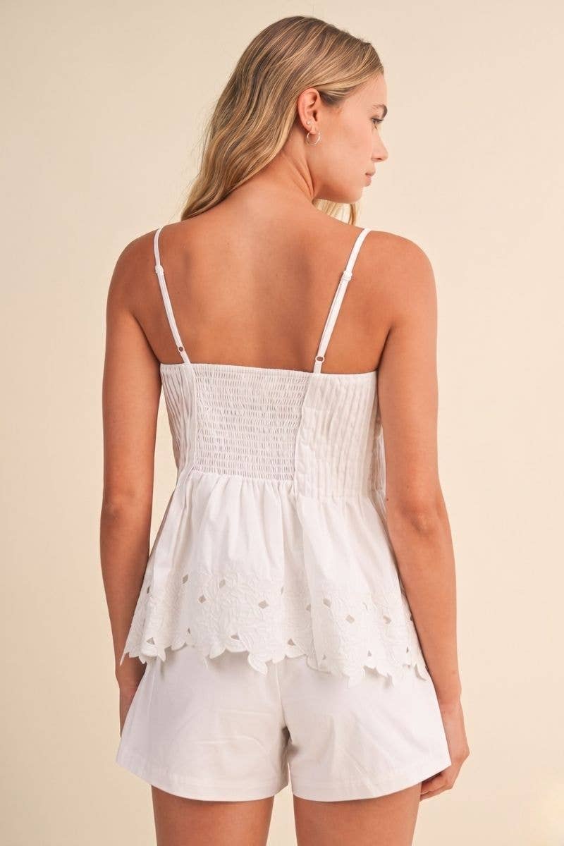 Embroidered Top with Floral Detailing - Matching Set