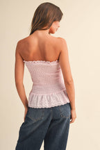Smocked Tube Top in Baby Pink