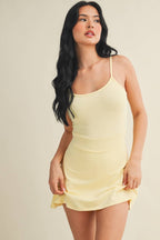 Mineral Wash Cami Mini Dress - Butter Yellow