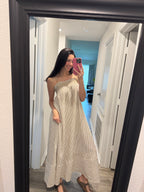 Embroidered Striped Maxi Dress