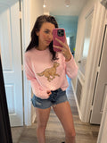 Long Sleeve Crew Neck Golden Graphic Sweater