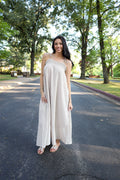 Embroidered Striped Maxi Dress