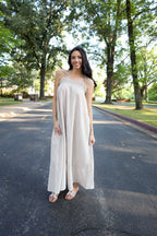 Embroidered Striped Maxi Dress