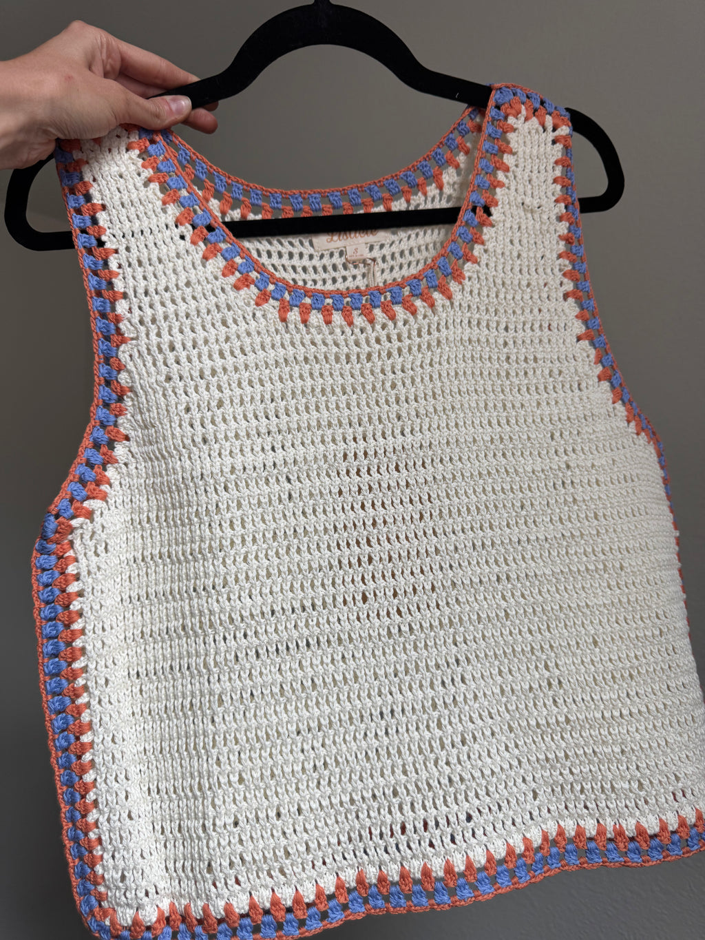 Contrast Trim Crochet Tank Top