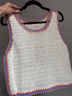 Contrast Trim Crochet Tank Top