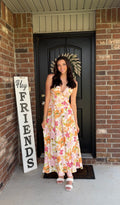Sunset Blossom Midi Dress