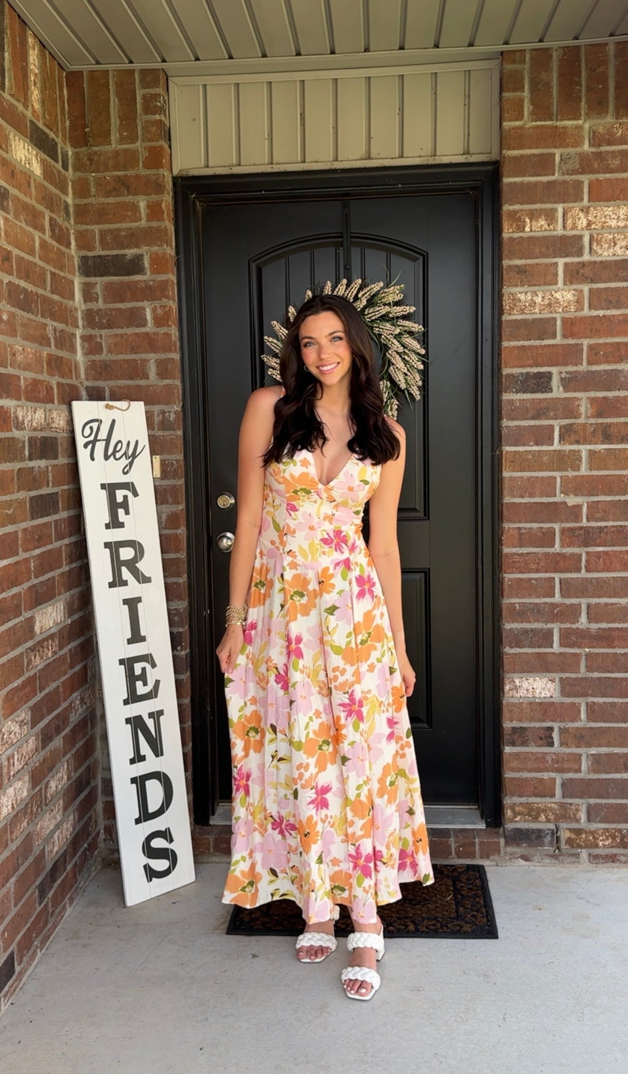 Sunset Blossom Midi Dress
