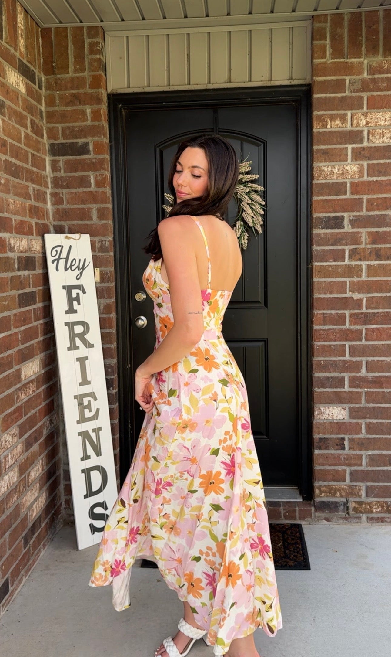 Sunset Blossom Midi Dress