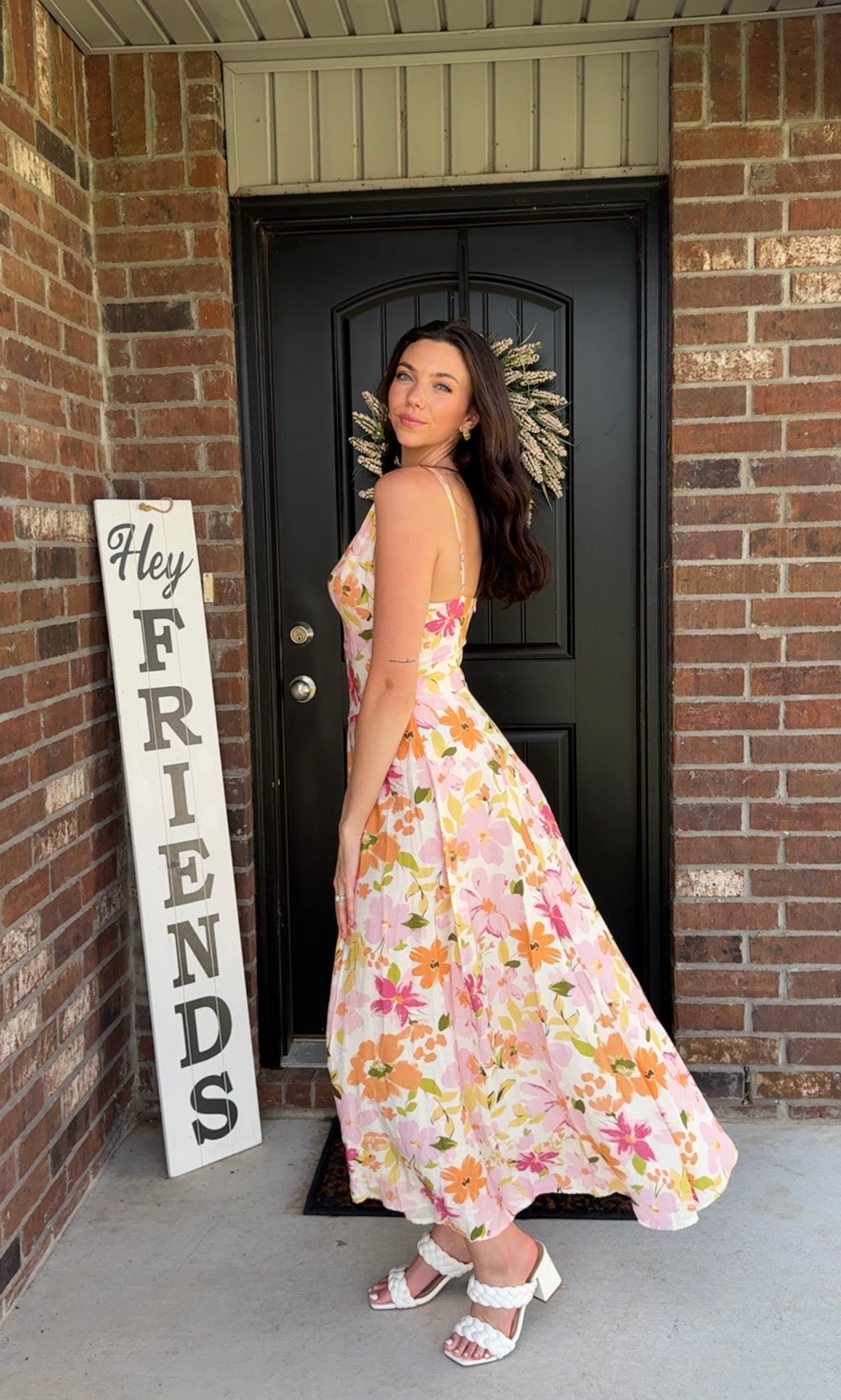 Sunset Blossom Midi Dress