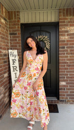 Sunset Blossom Midi Dress