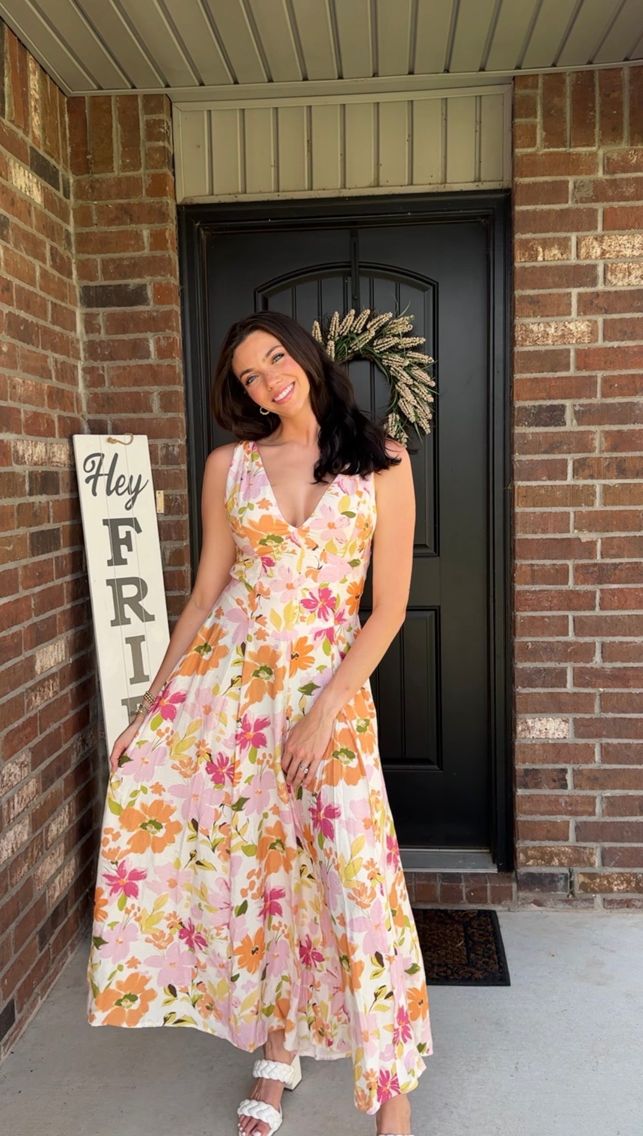 Sunset Blossom Midi Dress