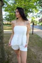 Embroidered Top with Floral Detailing - Matching Set