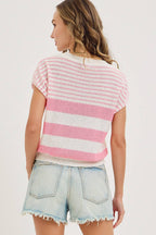 Striped Pink & White Top