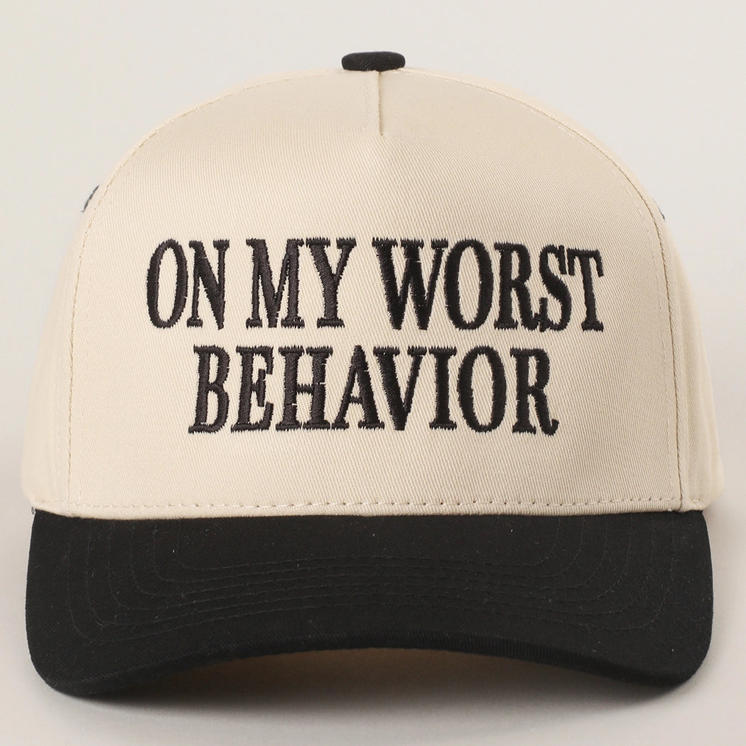 On My Worst Behavior Trucker Hat