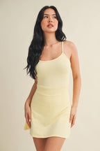 Mineral Wash Cami Mini Dress - Butter Yellow