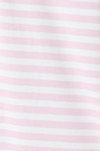 Short Sleeve Round Neck Oversized T Shirt - Pink and White