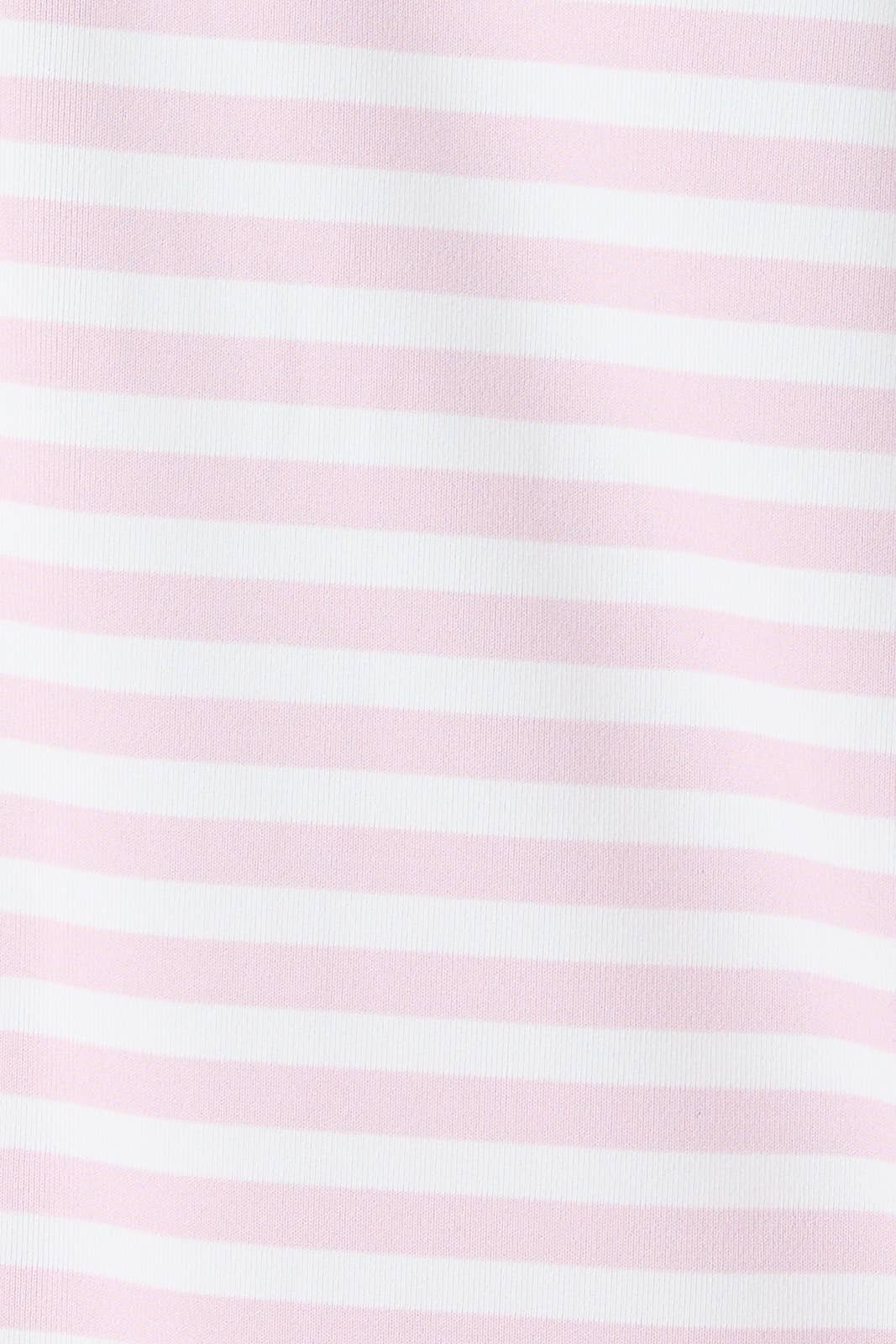 Short Sleeve Round Neck Oversized T Shirt - Pink and White