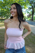 Smocked Tube Top in Baby Pink